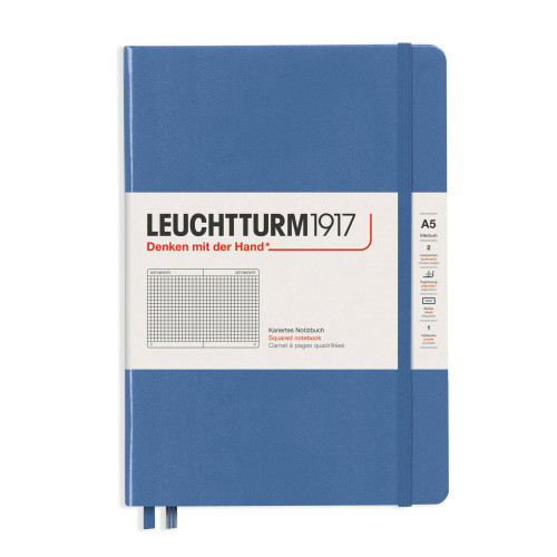 CAIET A5 AR COP. RIGIDA ALBASTRU DENIM PASTEL LEUCHTTURM