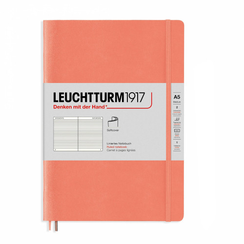 CAIET A5 DR COP. FLEXIBILA PORTOCALIU PASTEL LEUCHTTURM