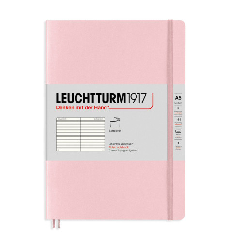 CAIET A5 DR COP. FLEXIBILA ROZ PASTEL LEUCHTTURM