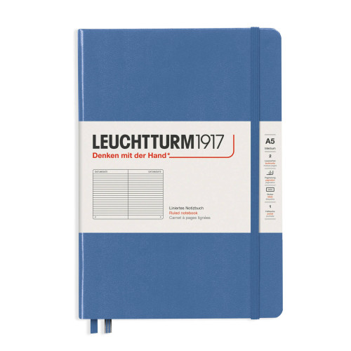 CAIET A5 DR COP. RIGIDA ALBASTRU DENIM PASTEL LEUCHTTURM