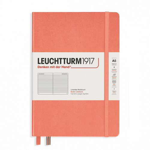 CAIET A5 DR COP. RIGIDA PORTOCALIU PASTEL LEUCHTTURM