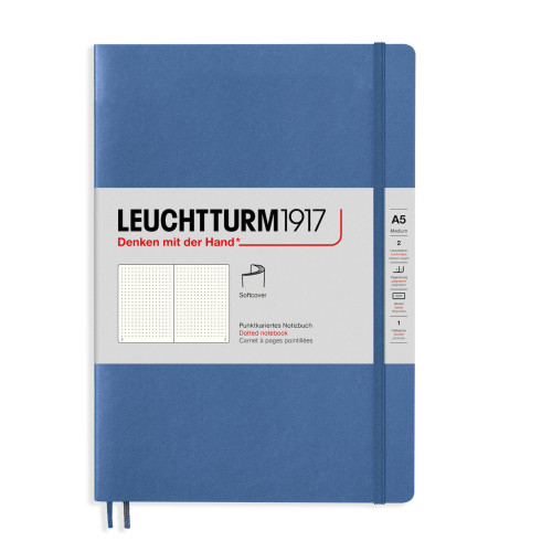 CAIET A5 PUNCTAT COP. FLEXIBILA ALBASTRU DENIM PASTEL LEUCHTTURM