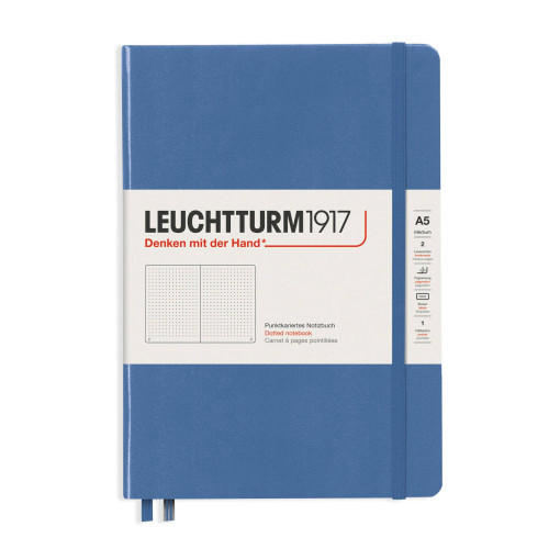 CAIET A5 PUNCTAT COP. RIGIDA ALBASTRU DENIM PASTEL LEUCHTTURM