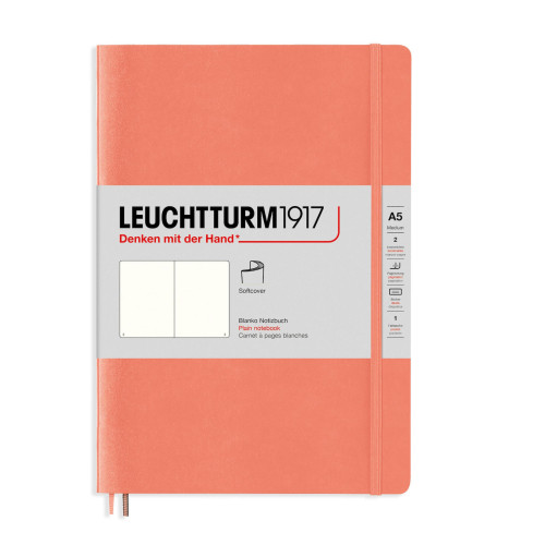 CAIET A5 VELIN COP. FLEXIBILA PORTOCALIU PASTEL LEUCHTTURM