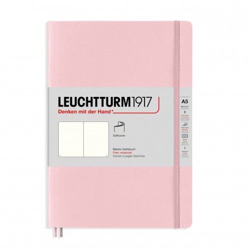 CAIET A5 VELIN COP. FLEXIBILA ROZ PASTEL LEUCHTTURM