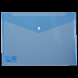 MAPA PLASTIC CU BUTON A4 ALBASTRA DELI