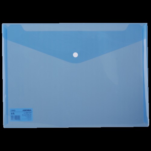 MAPA PLASTIC CU BUTON A4 ALBASTRA DELI