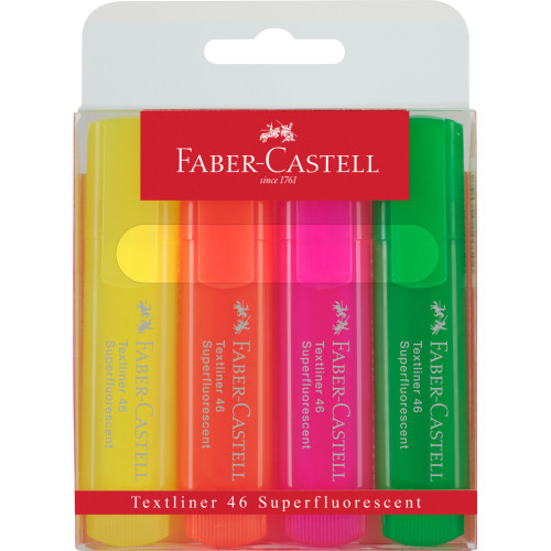 TEXTMARKER SET 4 SUPERFLUORESCENT 1546 FABER-CASTELL