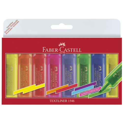 TEXTMARKER SET 8 SUPERFLUORESCENT 1546 FABER-CASTELL