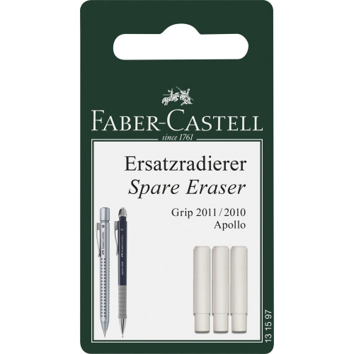 BLISTER 3 BUC REZERVA RADIERA PT GRIP 2011 FABER-CASTELL