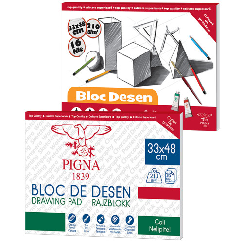 BLOC DESEN 33*48CM 210G 16F PIGNA