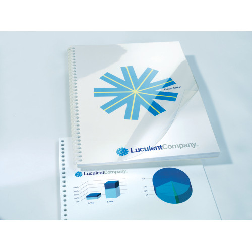 COPERTI PLASTIC A4 150 MICRONI TRANSPARENTE 100/TOP GBC