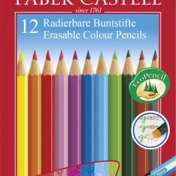 CREIOANE COLORATE 12 CULORI CU GUMA ECO FABER-CASTELL