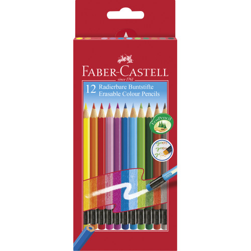 CREIOANE COLORATE 12 CULORI CU GUMA ECO FABER-CASTELL