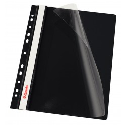 DOSAR PLASTIC CU SINA SI MULTIPERFORATII NEGRU 10/SET ESSELTE
