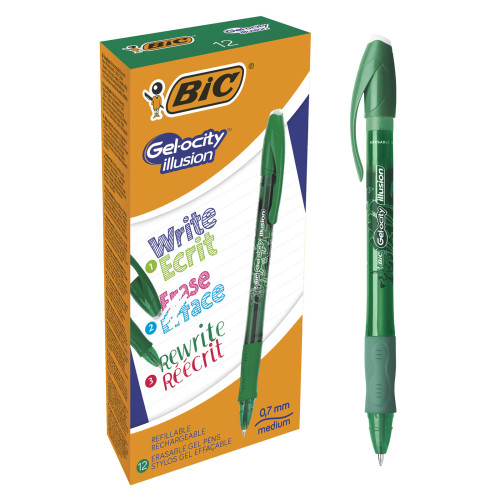 ROLLER 0.7MM VERDE GEL-OCITY ILLUSION BIC