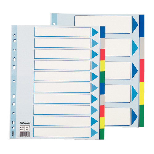 SEPARATOARE INDEX PLASTIC 10 CULORI MAXI ESSELTE