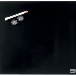 TABLA MAGNETICA STICLA 45*45 CM NEAGRA+ACCESORII DIAMOND NOBO