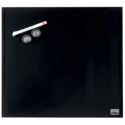 TABLA MAGNETICA STICLA 45*45 CM NEAGRA+ACCESORII DIAMOND NOBO