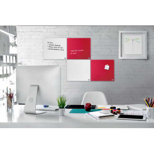 TABLA MAGNETICA STICLA 45*45 CM ROSIE+ACCESORII DIAMOND NOBO
