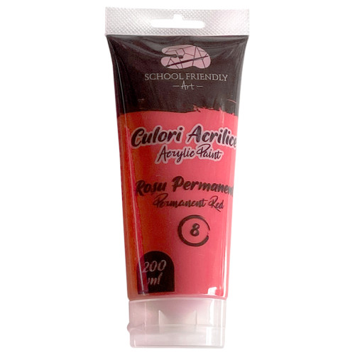CULORI ACRILICE 200ML ROSU PERMANENT PREMIUM SF ART PIGNA