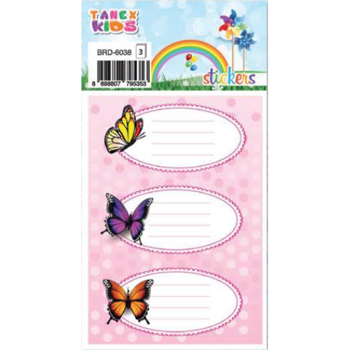 ETICHETE SCOLARE 9/SET FLUTURI 6038 TANEX