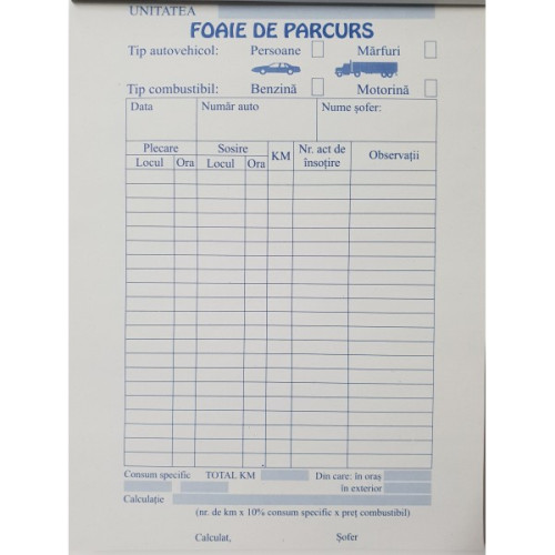FOI PARCURS MARFA/PERSOANE A5