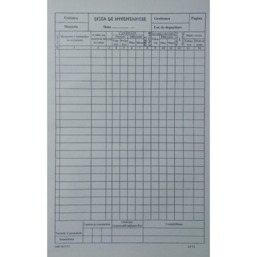LISTA INVENTAR 14 COLOANE VERTICALA