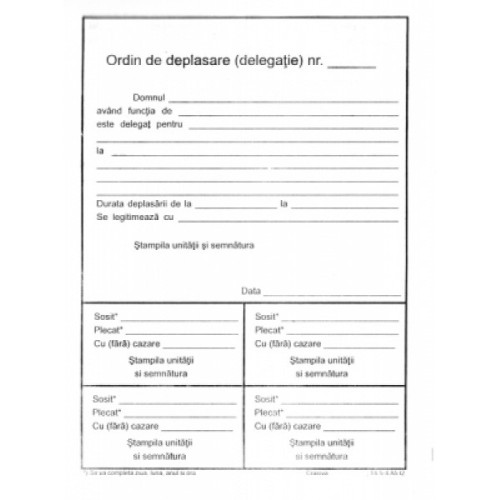 ORDIN DE DEPLASARE A5