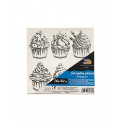 PANZA PREDESENATA PE SASIU 20*20CM CUPCAKE SF ART PIGNA