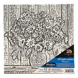 PANZA PREDESENATA PE SASIU 30*30CM FLORI 3 SF ART PIGNA