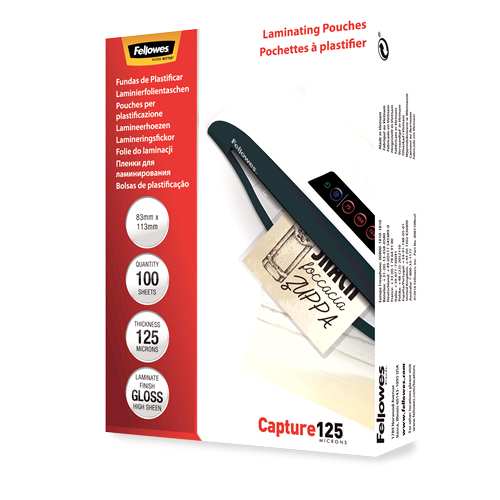 FOLIE 83X113MM 125 MICRONI 100/TOP FELLOWES