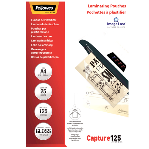 FOLIE A4 125 MICRONI 25/TOP FELLOWES