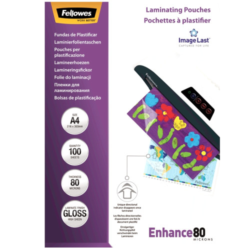 FOLIE A4 80 MICRONI 100/TOP FELLOWES