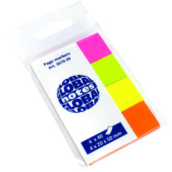 INDEX ADEZIV HARTIE 4*20*50MM 40 FILE 4 CULORI NEON GLOBAL NOTES