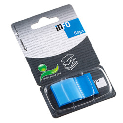 INDEX ADEZIV PLASTIC 25*43MM 50 FILE ALBASTRU INFO NOTES