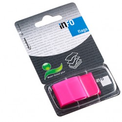 INDEX ADEZIV PLASTIC 25*43MM 50 FILE ROZ INFO NOTES