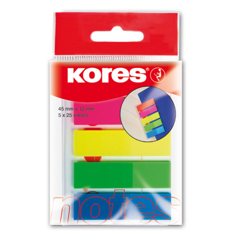 INDEX PLASTIC 12*45MM 5 CULORI*25 FILE KORES
