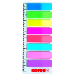 INDEX PLASTIC 12*45MM 8 CULORI*15 FILE RIGLA KORES