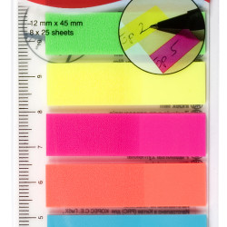 INDEX PLASTIC 12*45MM 8 CULORI*25 FILE RIGLA KORES