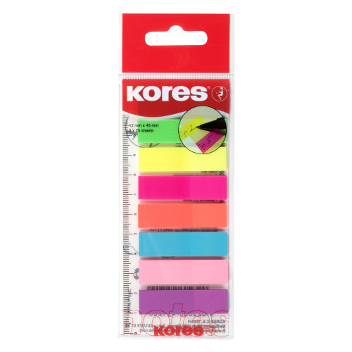 INDEX PLASTIC 12*45MM 8 CULORI*25 FILE RIGLA KORES
