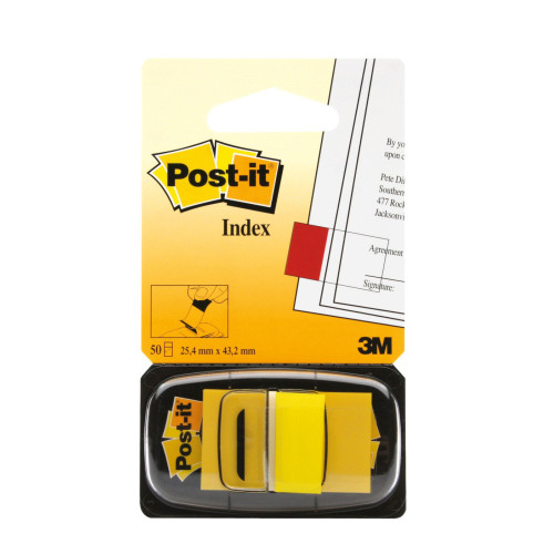 INDEX PLASTIC 25.4*43.7 MM GALBEN POST-IT 3M