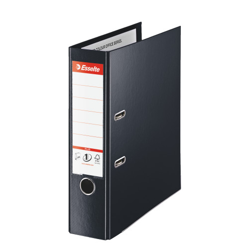 BIBLIORAFT PLASTIFIAT INT-EXT 8CM NEGRU JUMBO PLUS ESSELTE