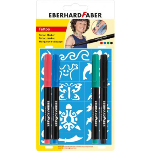 BLISTER 4 MARKERE TATUAJ KIDS EBERHARD FABER