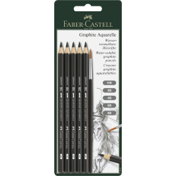 BLISTER 6 BUC CREION GRAFIT AQUARELLE + PENSULA FABER-CASTELL