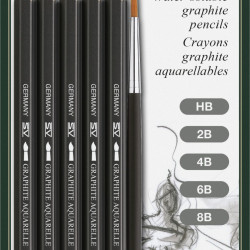BLISTER 6 BUC CREION GRAFIT AQUARELLE + PENSULA FABER-CASTELL