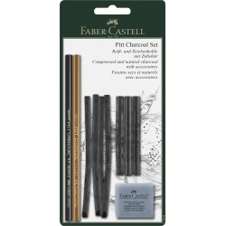 BLISTER SET 10 BUCATI PITT MONOCHROME CARBUNE FABER-CASTELL