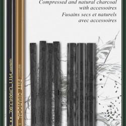 BLISTER SET 10 BUCATI PITT MONOCHROME CARBUNE FABER-CASTELL