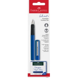 BLISTER STILOU SCOLAR ALBASTRU + 6 CARTUSE FABER-CASTELL