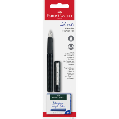 BLISTER STILOU SCOLAR CARBON + 6 CARTUSE FABER-CASTELL